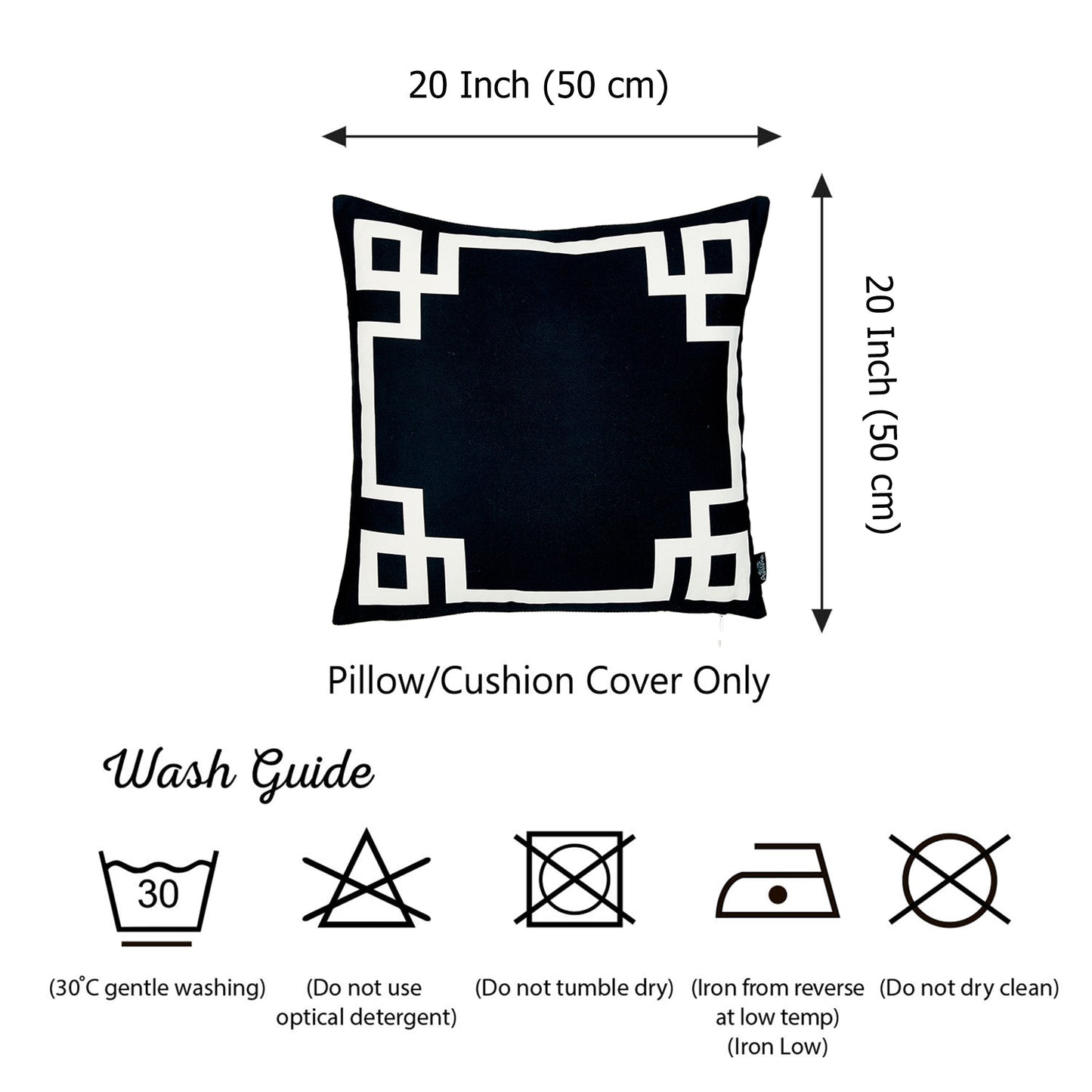 Geometric Black & White Square Decorative Throw Pillow Cover & Insert