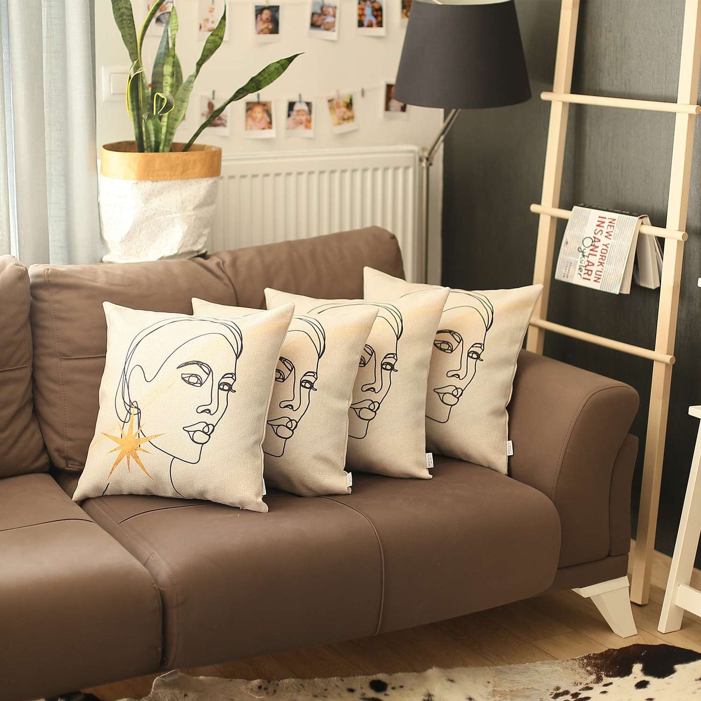 Boho-Chic Set of 4 Handcrafted Decorative Throw Pillow Cover